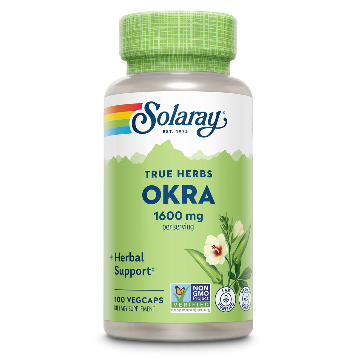 SOLARAY Okra Fruit 1600 mg flacon de 100 capsules végétales