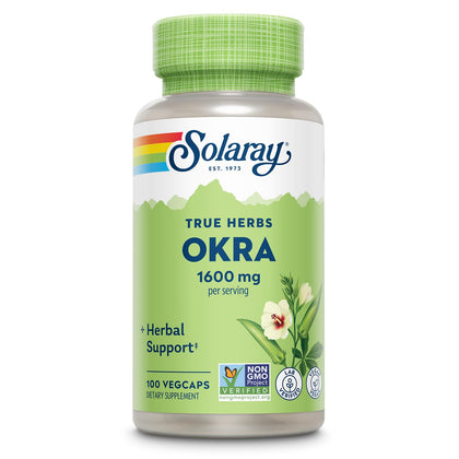 SOLARAY Okra Fruit 1600 mg flacon de 100 capsules végétales