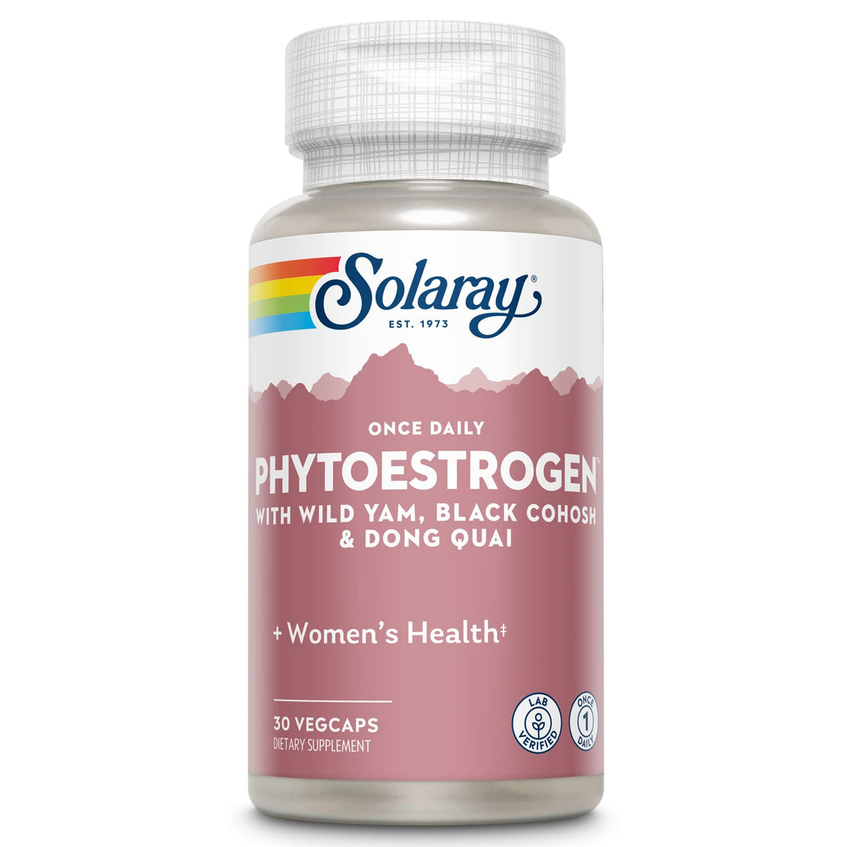 SOLARAY Once Daily Phytoestrogen 30 VegCaps, vue avant de l'emballage