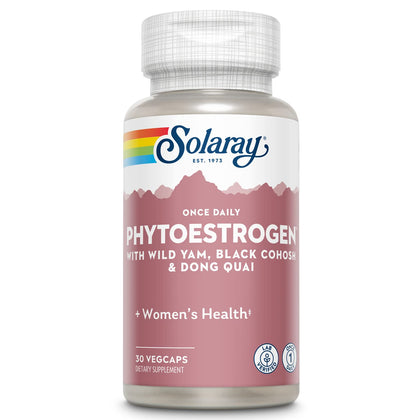 SOLARAY Once Daily Phytoestrogen 30 VegCaps, vue avant de l'emballage