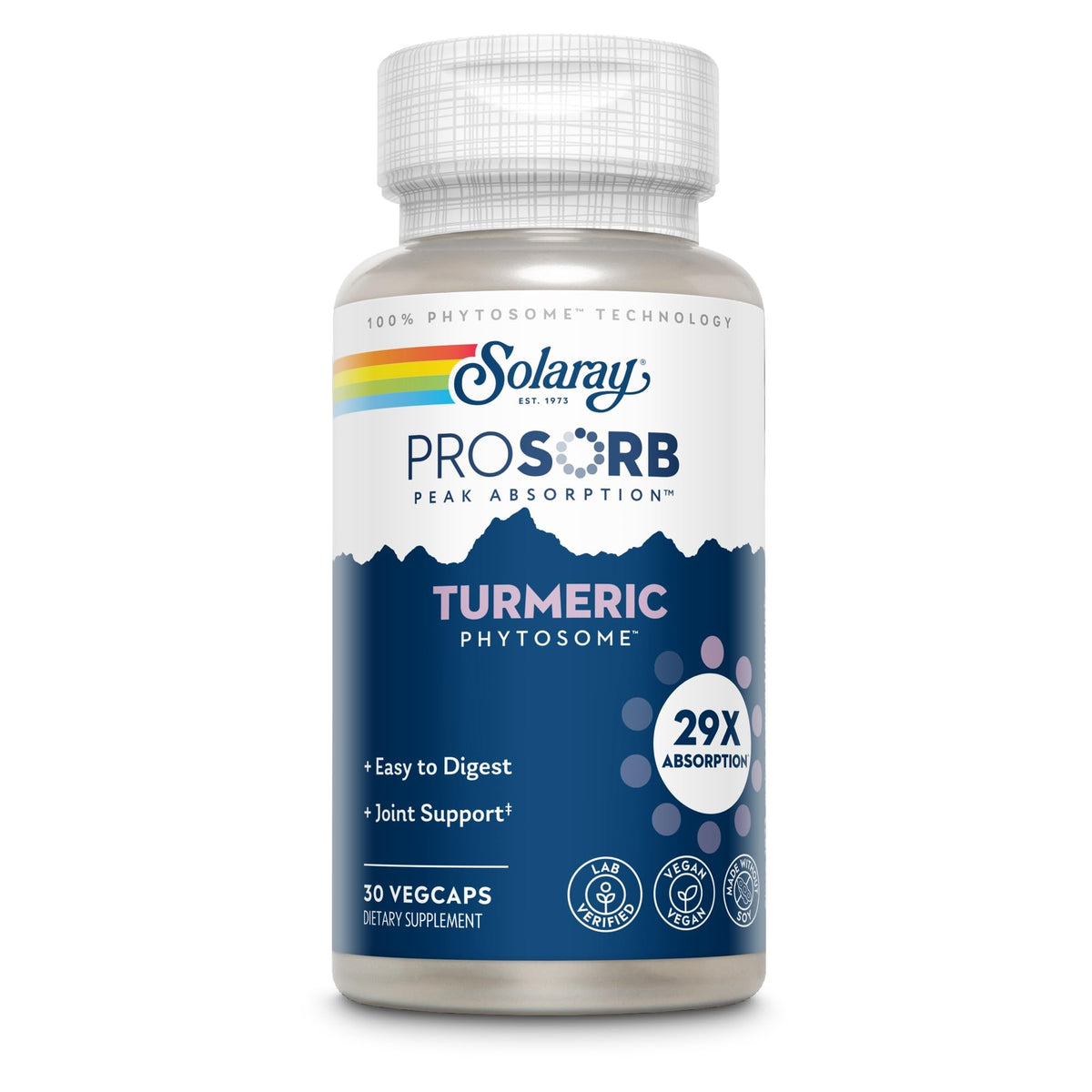 SOLARAY ProSorb Curcuma 500 mg 30 VegCaps - vue avant