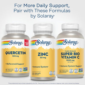 SOLARAY Quercetin 500 mg 180 VegCaps sur une surface en bois