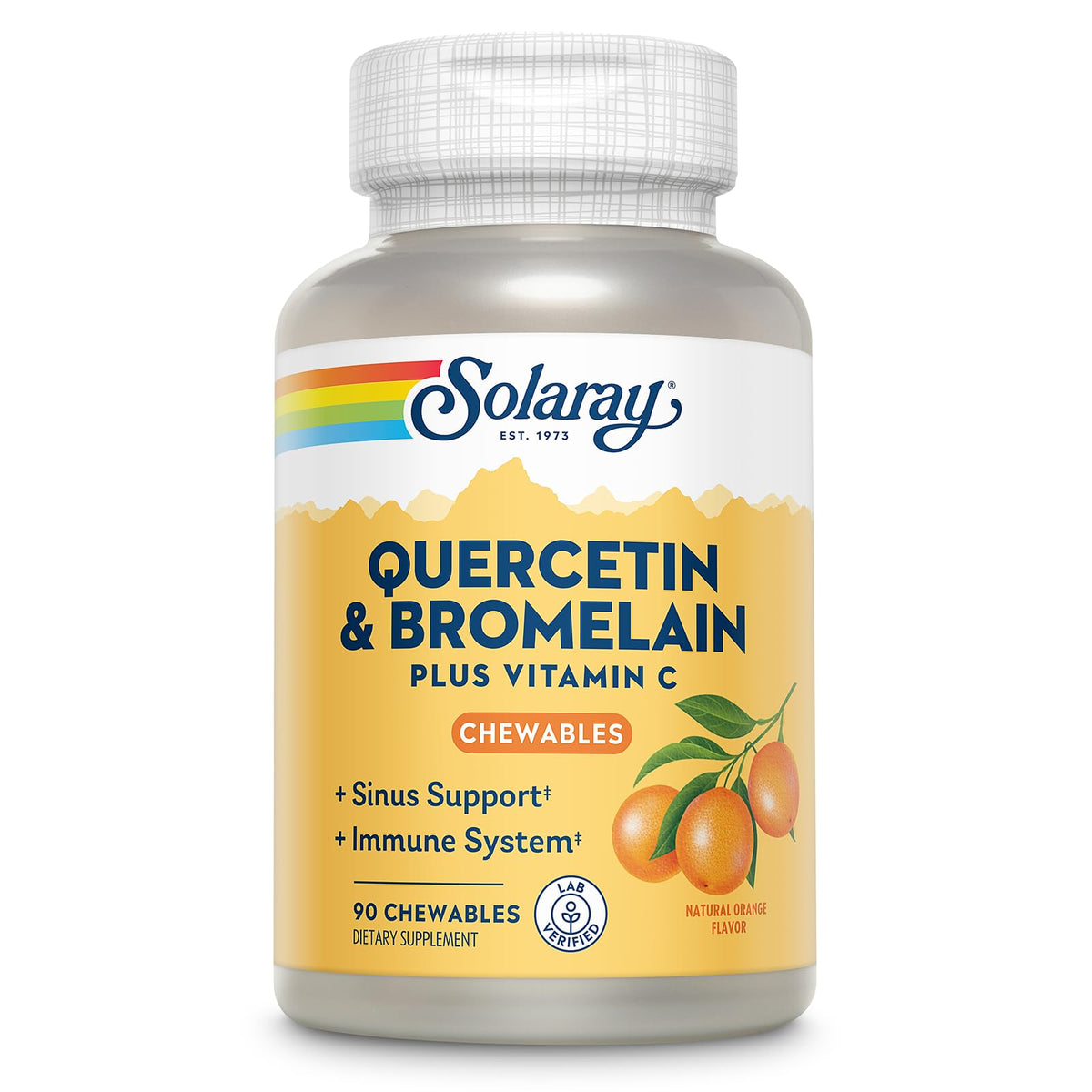 SOLARAY Quercétine Bromélaïne Vitamine C 90 Chewables en vue de face