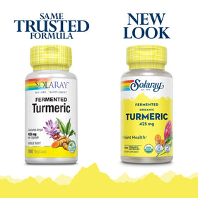 SOLARAY Racine de Curcuma Fermentée 500mg 100 VegCaps vue arrière