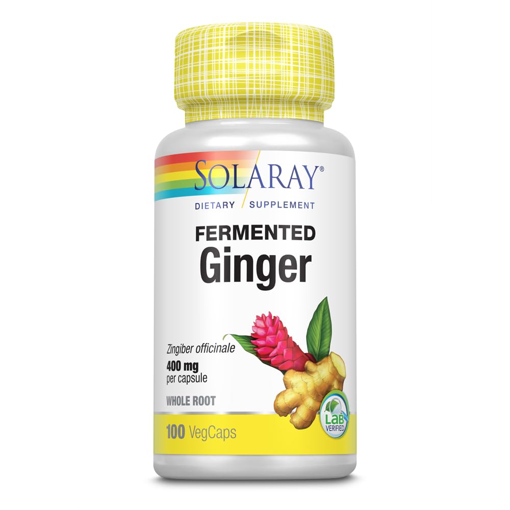 SOLARAY Racine de Gingembre Fermentée 400mg 100 VegCaps vue avant