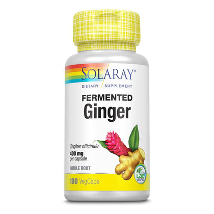 SOLARAY Racine de Gingembre Fermentée 400mg 100 VegCaps vue avant