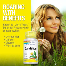 SOLARAY Racine de Pissenlit 100 VegCaps ouverte avec capsules