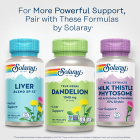 SOLARAY Racine de Pissenlit 1040 mg capsules vegan sur une table