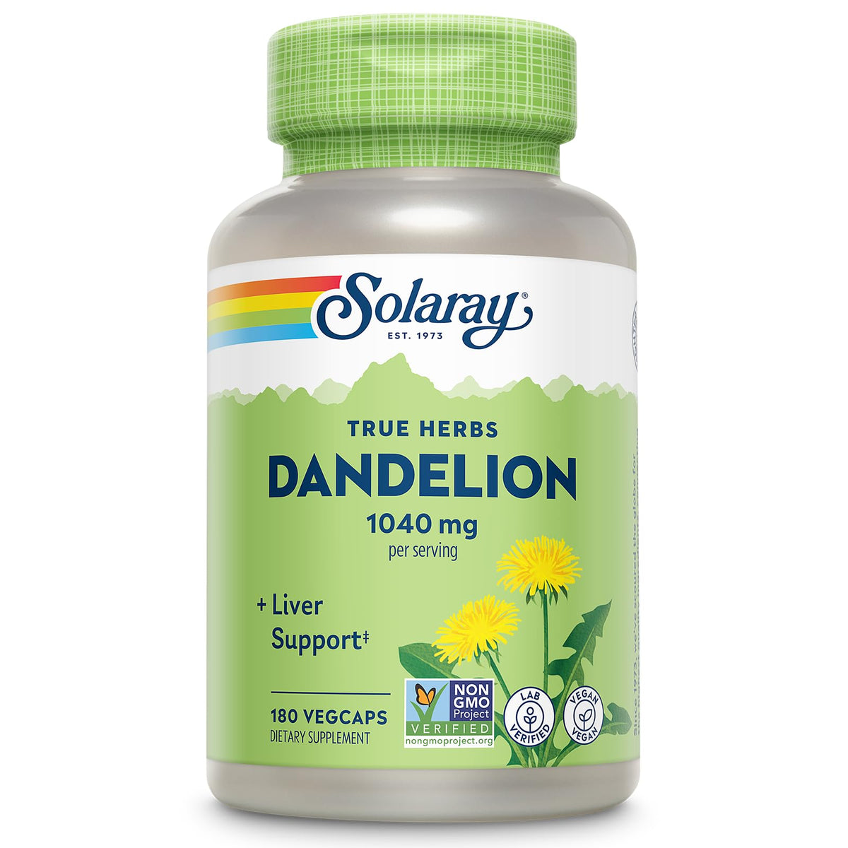 SOLARAY Racine de Pissenlit 1040 mg capsules vegan vue de face