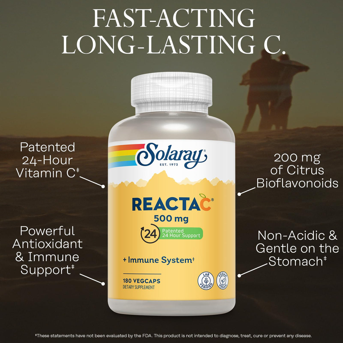 SOLARAY ReactaC Vitamine C 500mg bottle with label