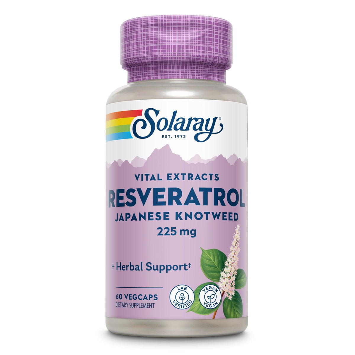 SOLARAY Resvératrol Triple Force 225mg 60 Capsules - vue avant