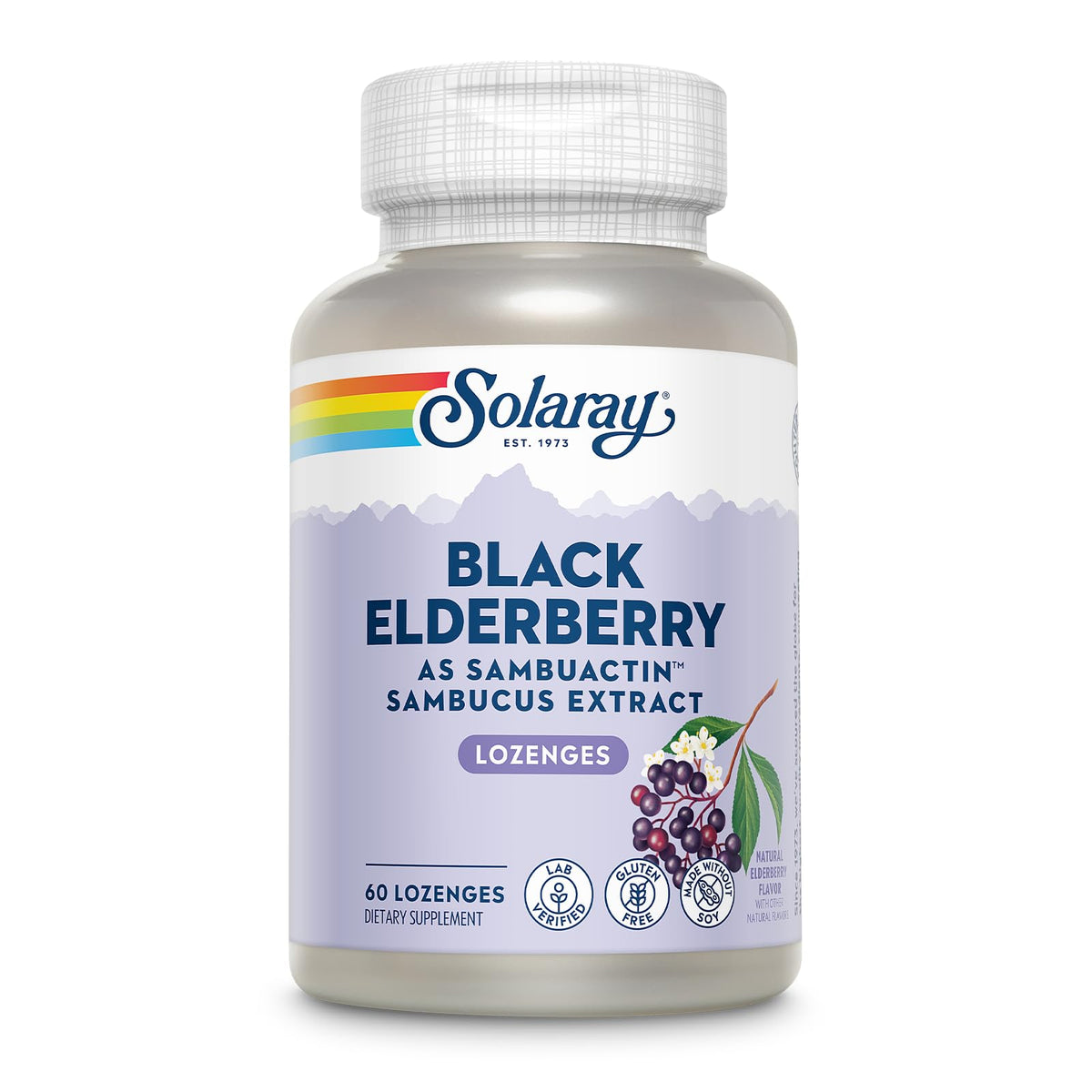 SOLARAY Sambuactin Extrait de Baies de Sureau 60 Pastilles, vue avant