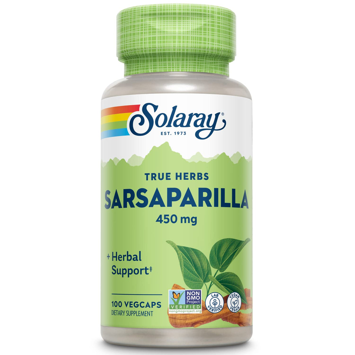 SOLARAY Sarsaparilla Root 450 mg Complément Alimentaire vue de face