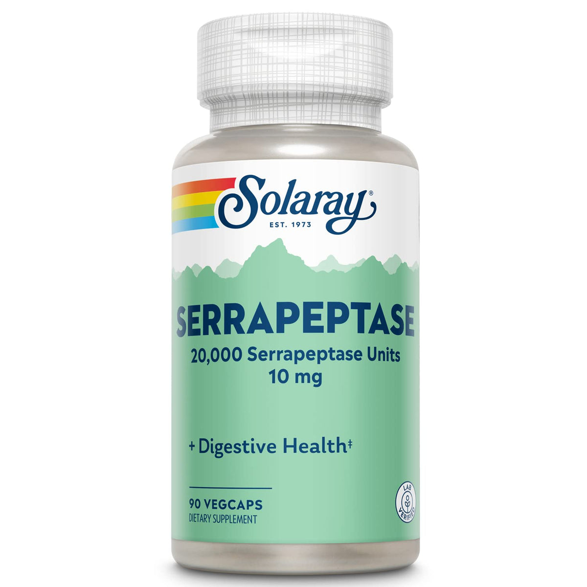 SOLARAY Serrapeptase 10 mg 90 Veg Caps - vue de face