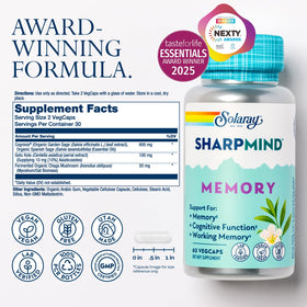 SOLARAY SharpMind Formule Mémoire bouteille avec étiquette