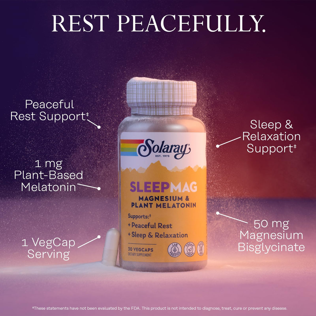 SOLARAY SleepMag étiquette de la bouteille avec ingrédients