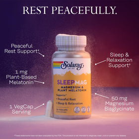 SOLARAY SleepMag étiquette de la bouteille avec ingrédients