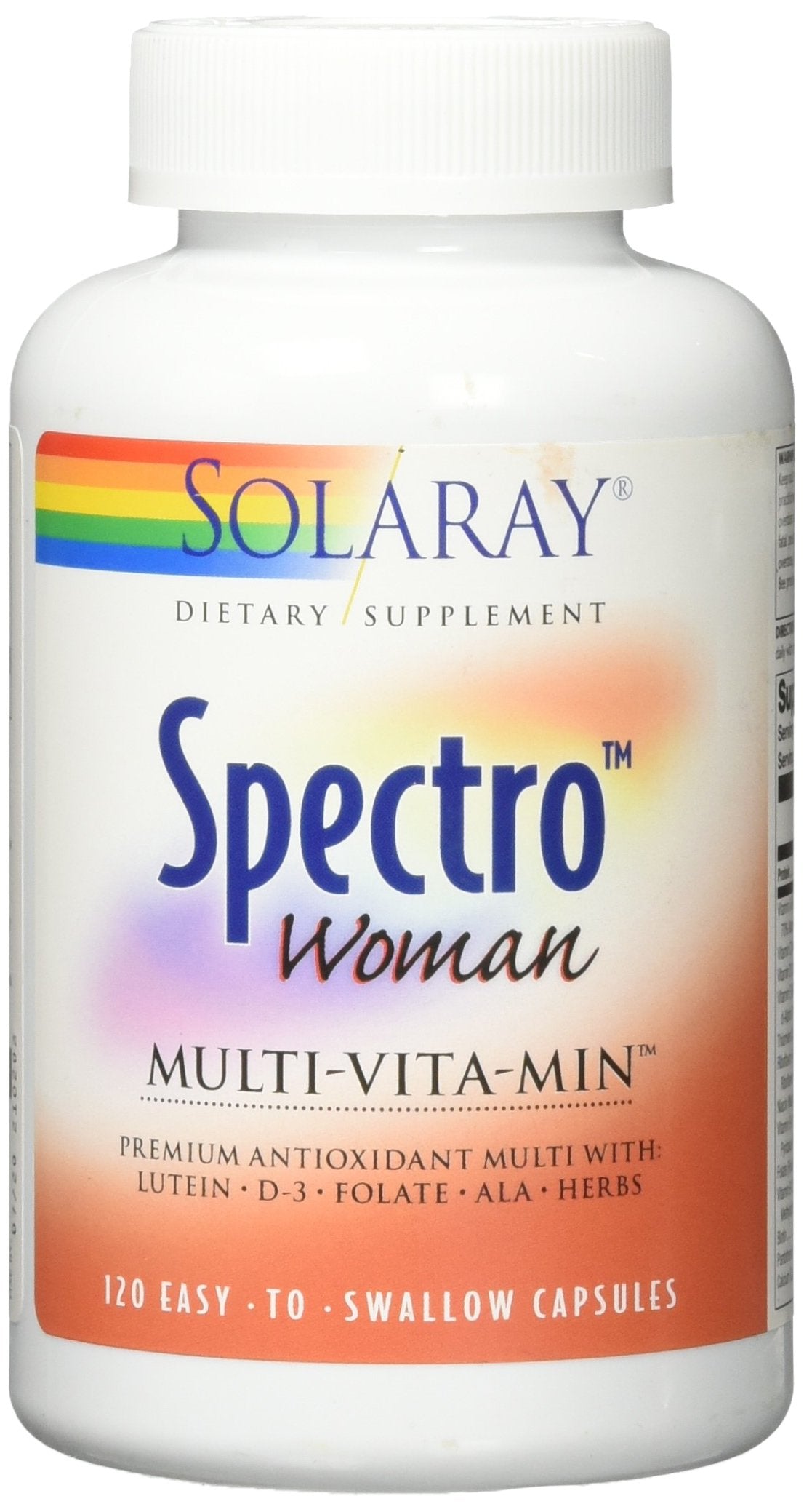 SOLARAY Spectro Energy Multivitamin Femme, capsules sur une surface blanche