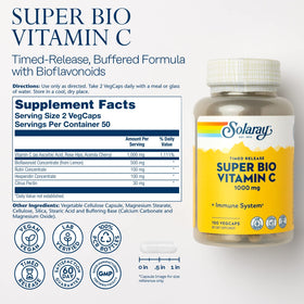 SOLARAY Super Bio Buffered Vitamin C 1000 mg capsules végétales