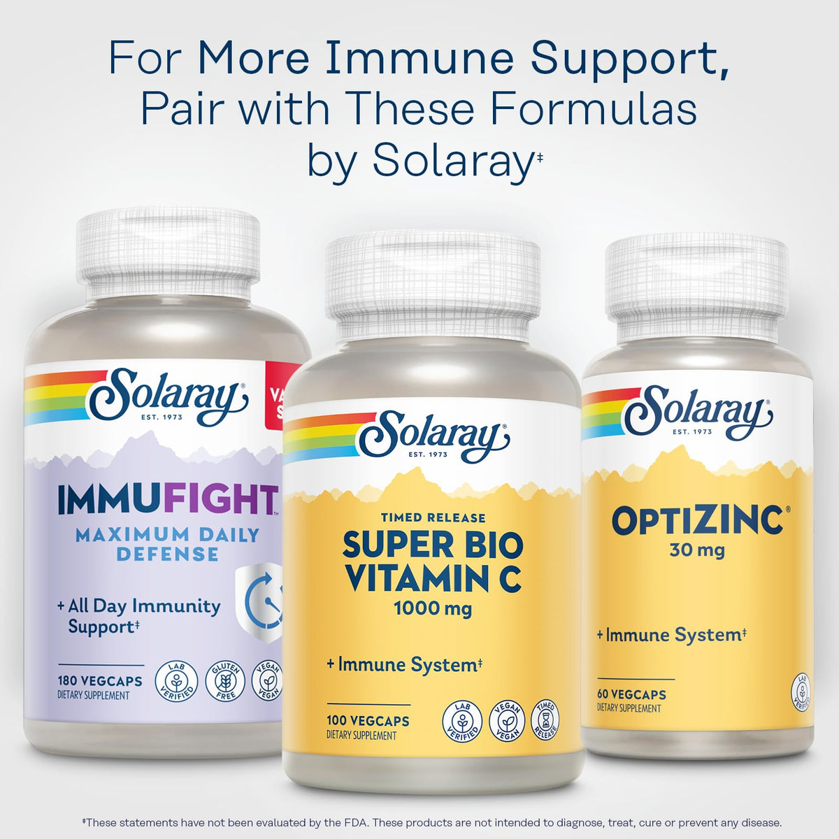 SOLARAY Super Bio Buffered Vitamin C 1000 mg sur fond blanc