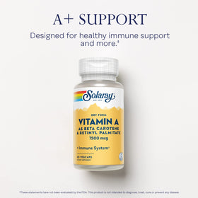 SOLARAY Vitamine A 7500 mcg Capsules Végétales avec bouteille en plastique recyclé