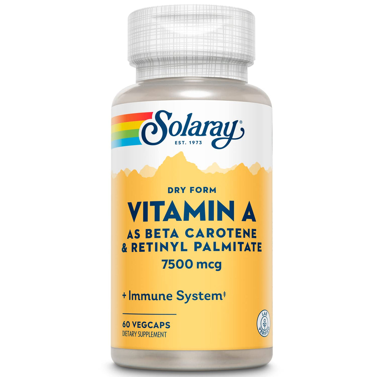 SOLARAY Vitamine A 7500 mcg Capsules Végétales vue avant