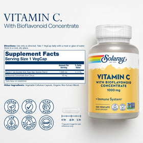 SOLARAY Vitamine C 1000mg capsules végétales
