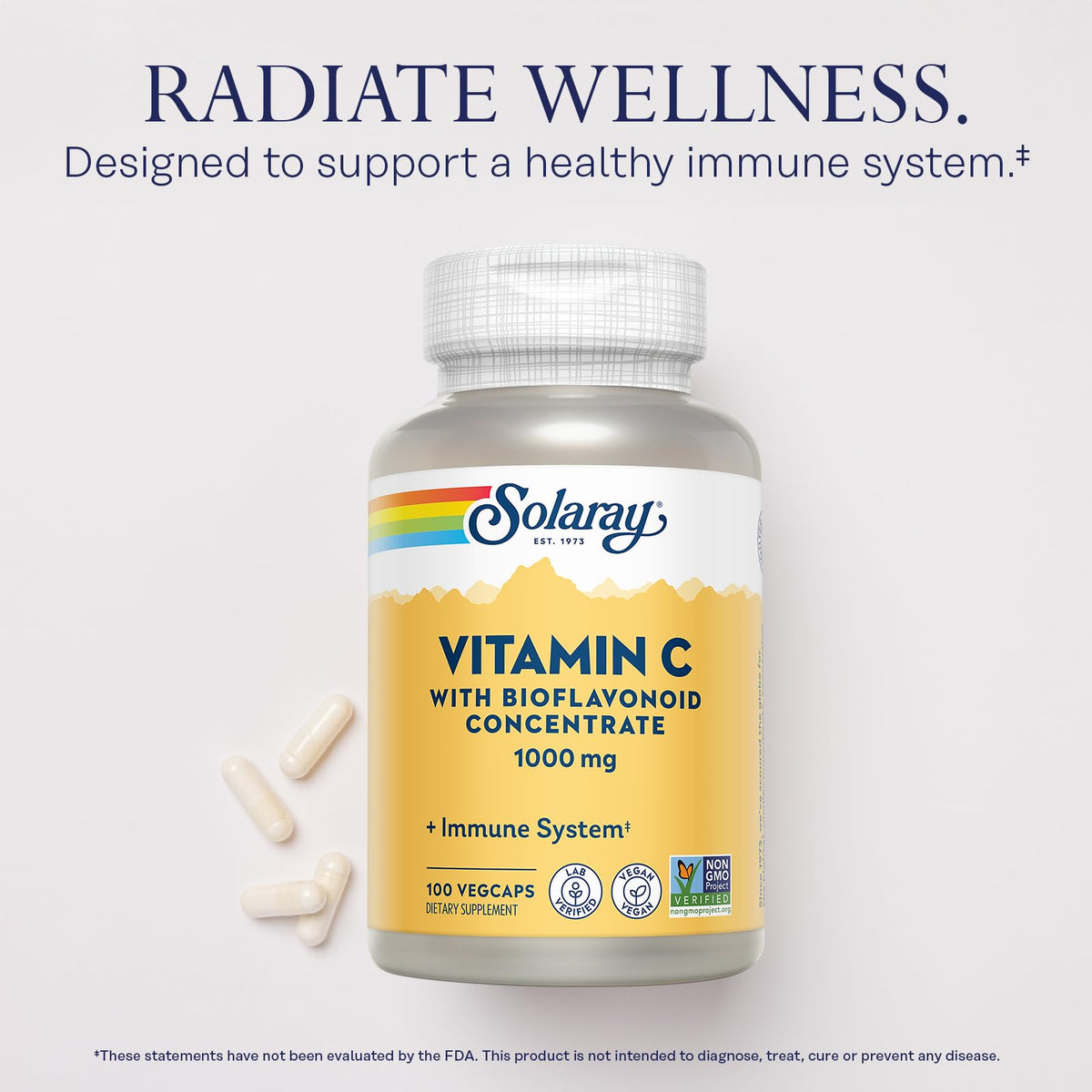 SOLARAY Vitamine C 1000mg étiquette du produit