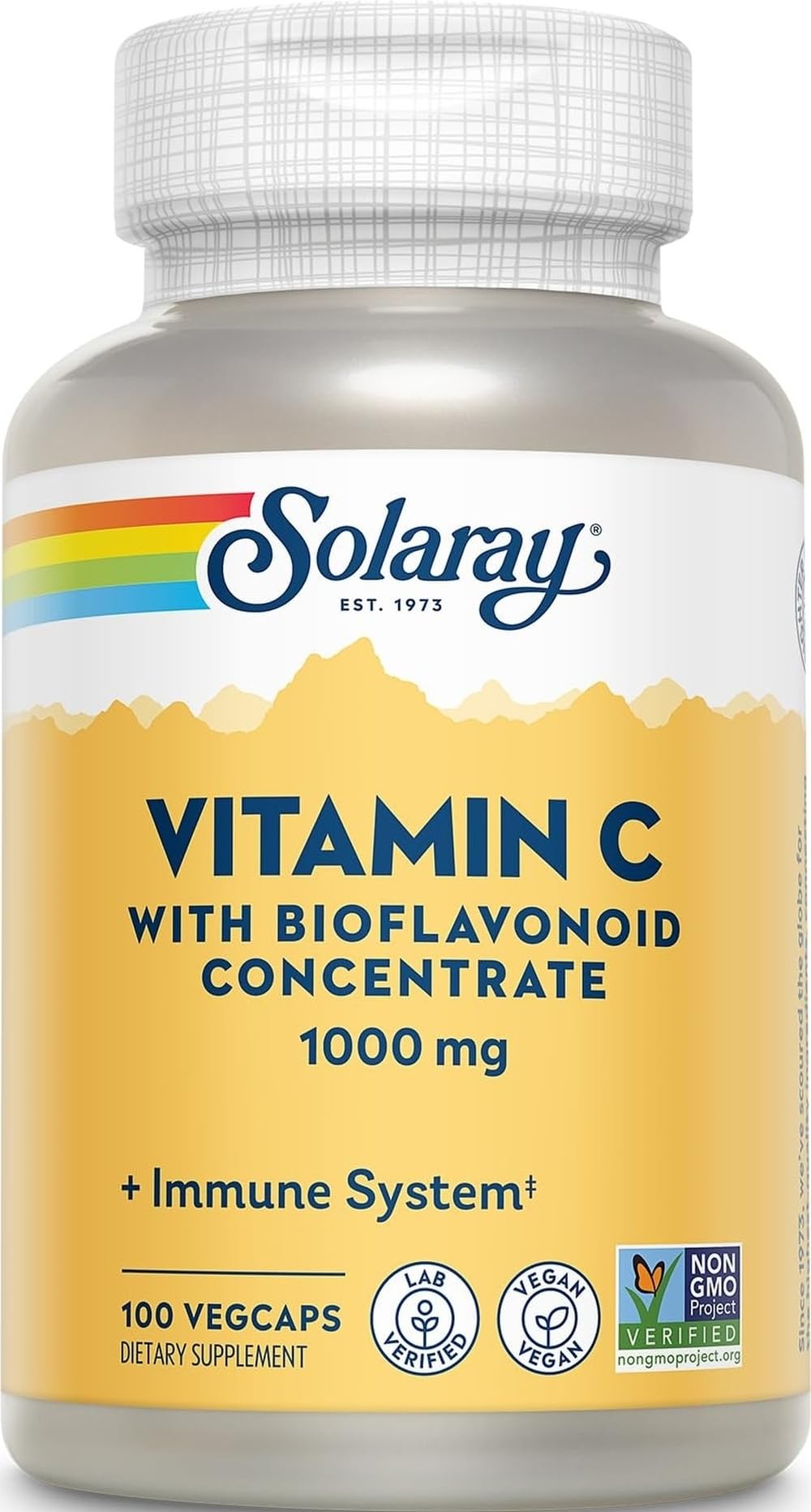 SOLARAY Vitamine C 1000mg flacon de 100 VegCaps