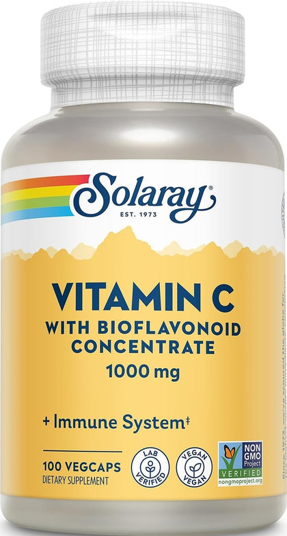 SOLARAY Vitamine C 1000mg flacon de 100 VegCaps