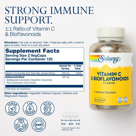 SOLARAY Vitamine C 500 mg capsules végétales