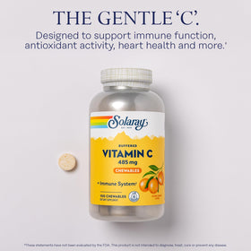 SOLARAY Vitamine C Mâchable 485 mg étiquette avec ingrédients