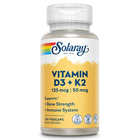 SOLARAY Vitamine D3 K2 120 VegCaps flacon avant