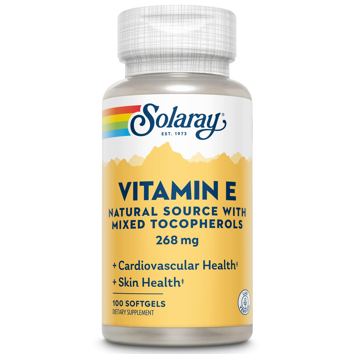 SOLARAY Vitamine E 268mg gélules vues de face