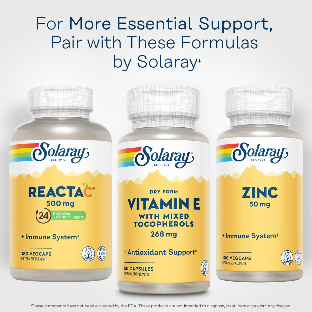 SOLARAY Vitamine E 400 IU capsules dans un environnement naturel