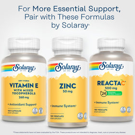 SOLARAY Vitamine E 400 IU capsules sur un fond blanc