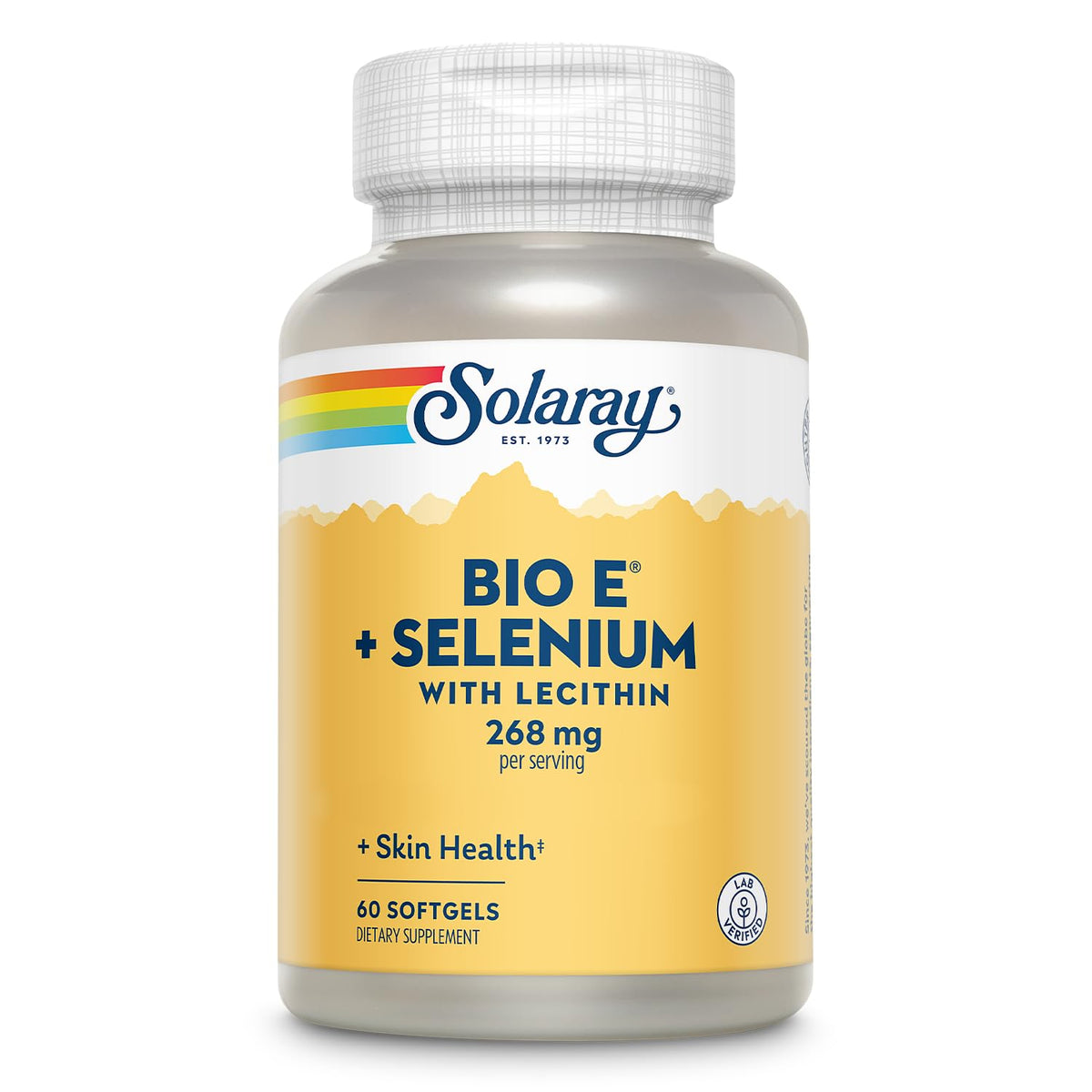 SOLARAY Vitamine E avec Sélénium 60 gélules - Vue de face