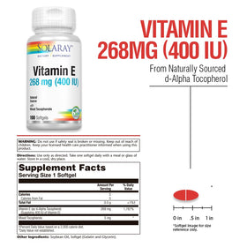SOLARAY Vitamine E gélule sur fond blanc