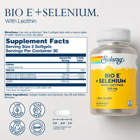 SOLARAY Vitamine E gélules - Détails de l'étiquette