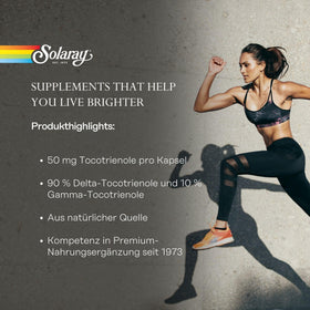 SOLARAY Vitamine E Tocotrienols 50mg étiquette