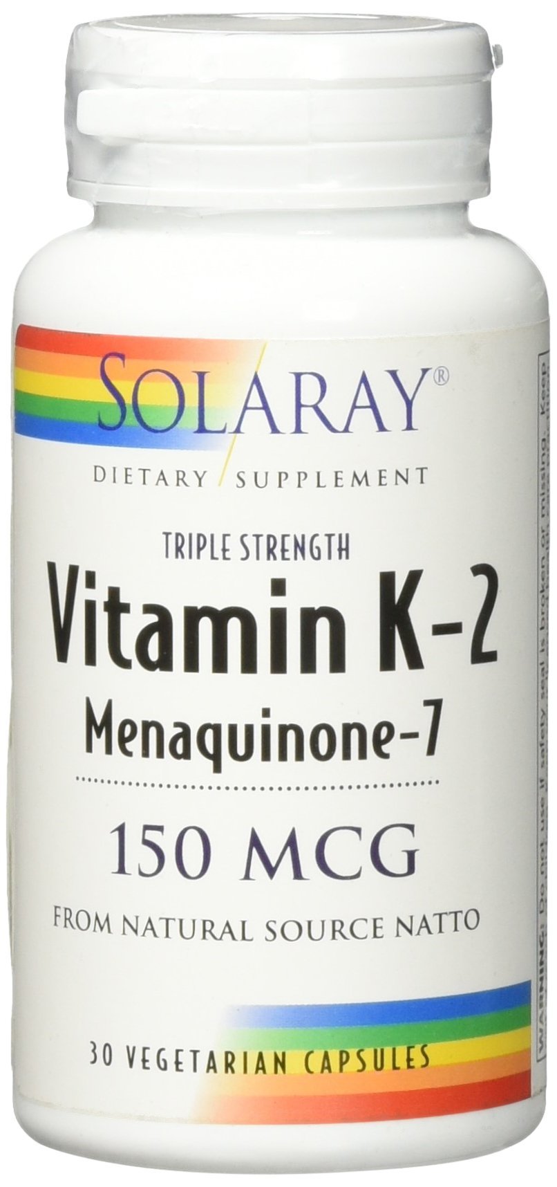SOLARAY Vitamine K-2 capsules végétaliennes avec étiquette visible