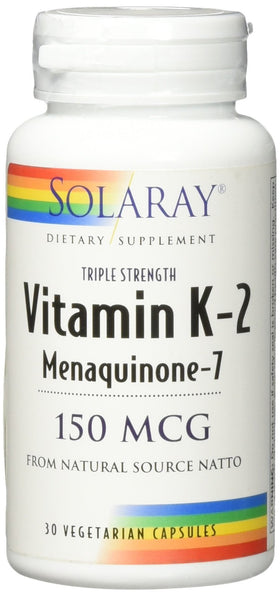 SOLARAY Vitamine K-2 capsules végétaliennes avec étiquette visible