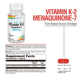 SOLARAY Vitamine K-2 capsules végétaliennes sur une table