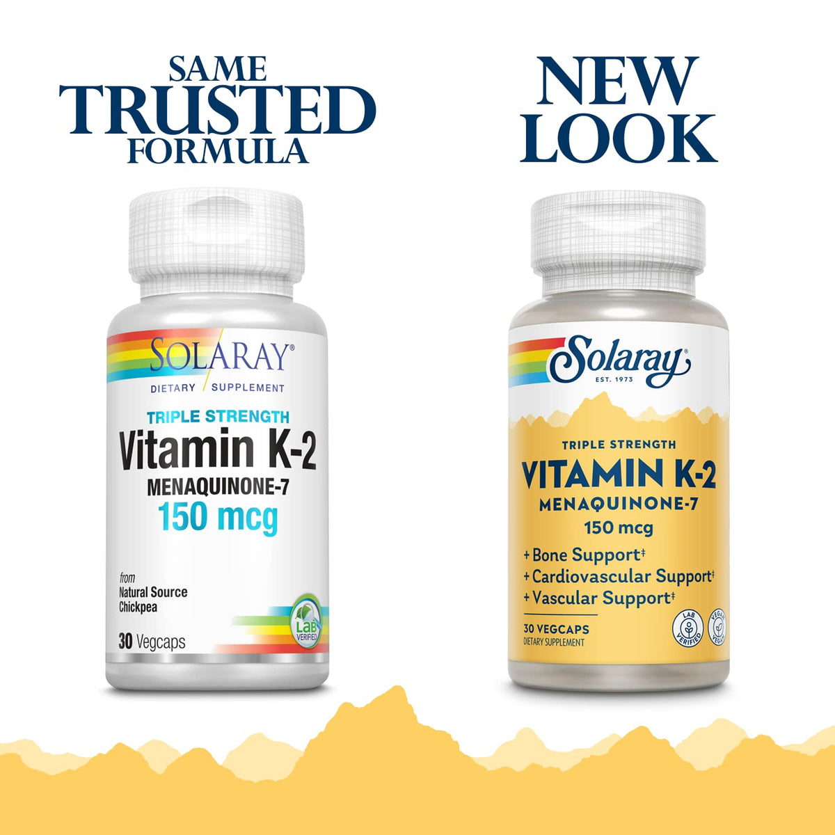 SOLARAY Vitamine K-2 capsules végétaliennes vue de haut