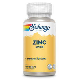 SOLARAY Zinc 50mg 100 capsules végétales, pack de 3