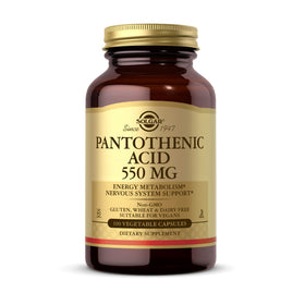 Solgar Acide Pantothénique 550 mg - gélules végétales vue de face