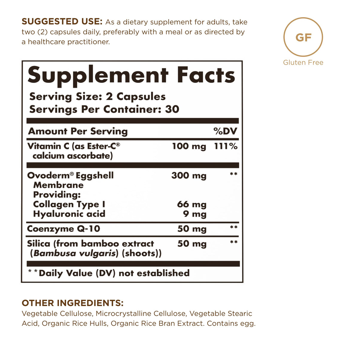 Solgar Advanced Collagen Builder 60 capsules vue arrière