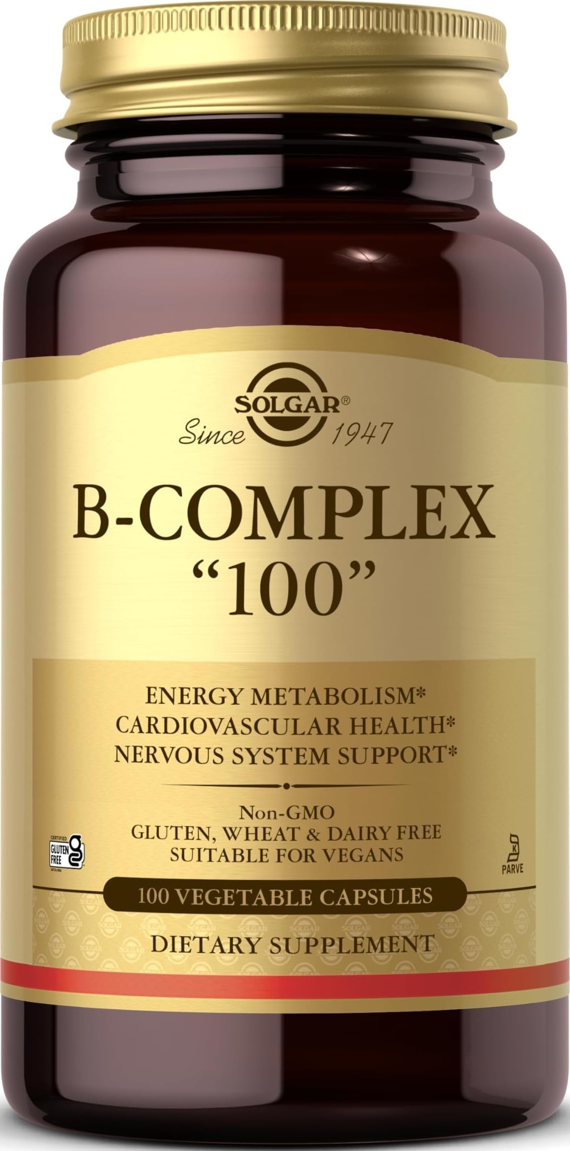 Solgar B-Complex 100 Capsules végétales vue de face