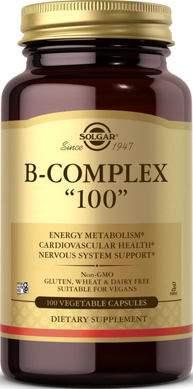 Solgar B-Complex 100 Capsules végétales vue de face