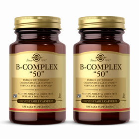Solgar B-Complex “50” 100 capsules végétales vue de face